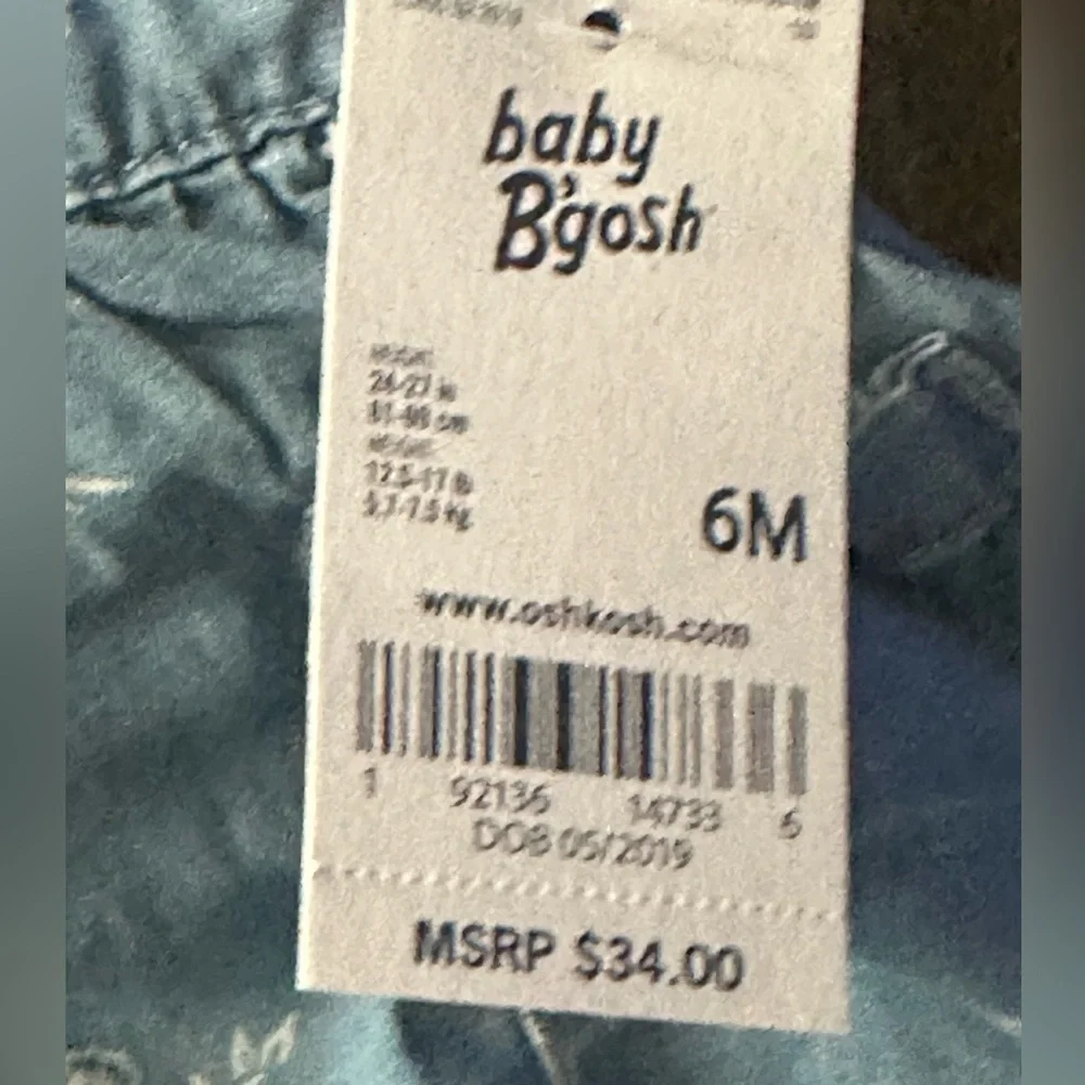 NWT  Sale‼️‼️Baby Girl OshKosh B'gosh® Floral Chambray Dress 6 MONTHS, Denim